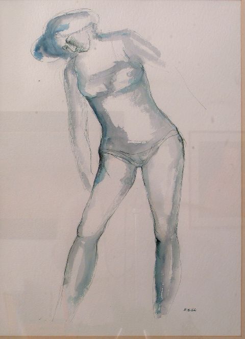 Figura femminile, figura femminile (disegno) di Bibbò Antonio (seconda metà sec. XX)