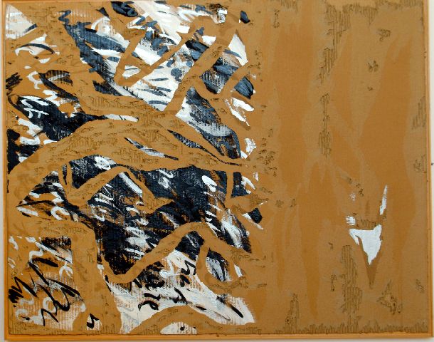 Cosmogonia n. 9, composizione astratta (dipinto) di Maggiulli Gianna (sec. XX)