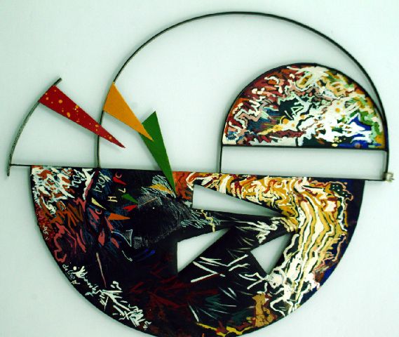 Senza titolo, composizione astratta (dipinto) di De Silva (seconda metà sec. XX)