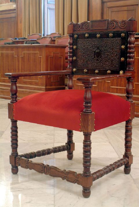 sedia - a braccioli - bottega italiana (prima metà sec. XX)