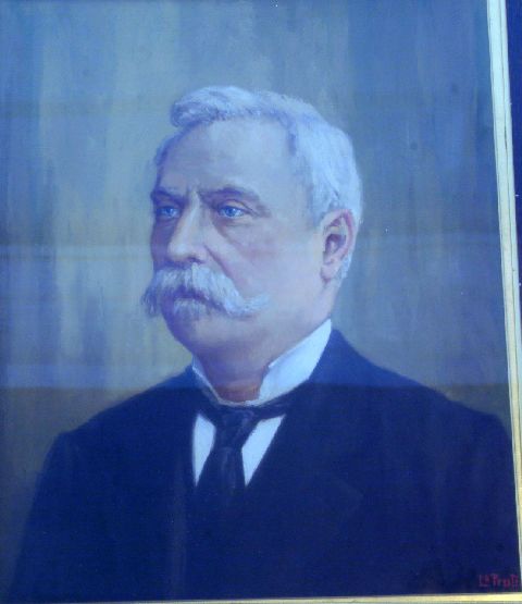 Avv. Giuseppe Capruzzi sindaco: 1889-1890 : 1898-1901 : 1910-1912, ritratto di Giuseppe Capruzzi (dipinto) di Lo Presti Antonio (sec. XX)