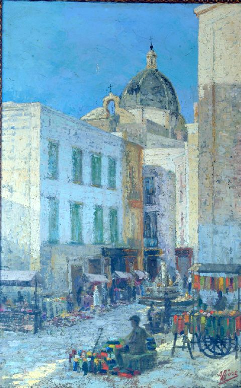 Bari Vecchia, Scorcio di Bari Vecchia (dipinto) di Fiore Giuseppe (seconda metà sec. XX)