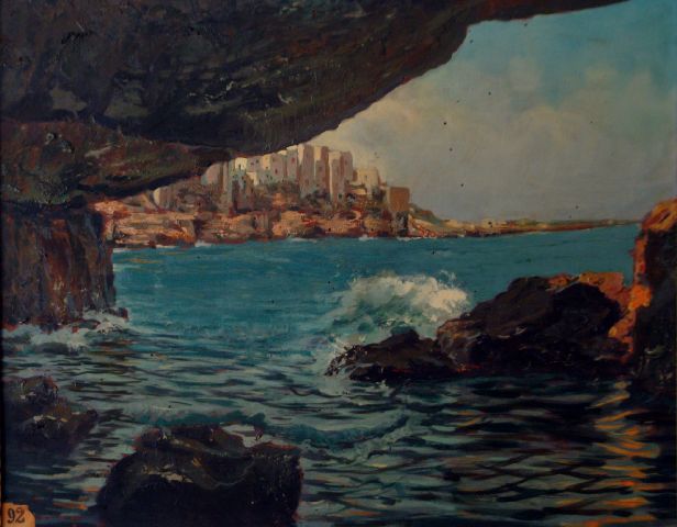 Polignano a Mare, località marina di Polignano a Mare (dipinto) di Consolazione Giovanni (sec. XX)