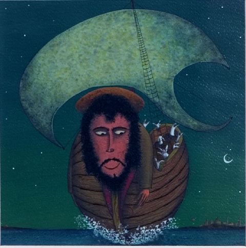 Verso Bari, San Nicola sulla caravella (dipinto) di Sciannimanico Donato (sec. XXI)