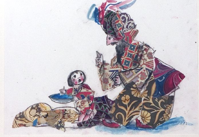 C'è sempre da lavorare, Bambino al servizio del visir (dipinto) di Luzzati Emanuele (fine secc. XX/ XXI)