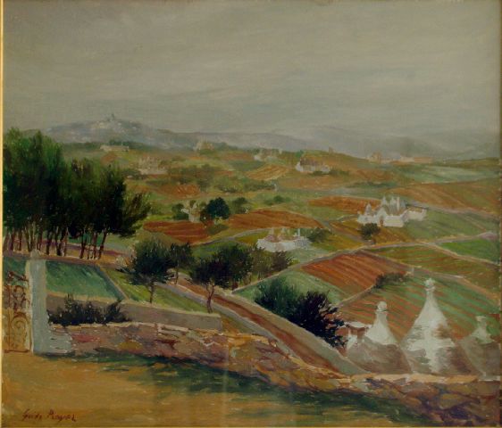 La Selva di Fasano, paesaggio della valle d'Itria (dipinto) di Prayer Guido (metà sec. XX)