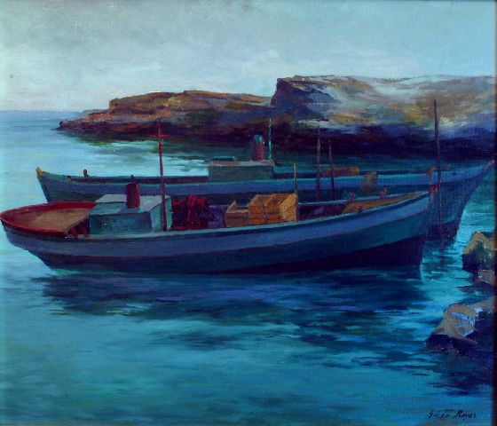 Marina pugliese, Barca sul mare (dipinto) di Prayer Guido (seconda metà sec. XX)
