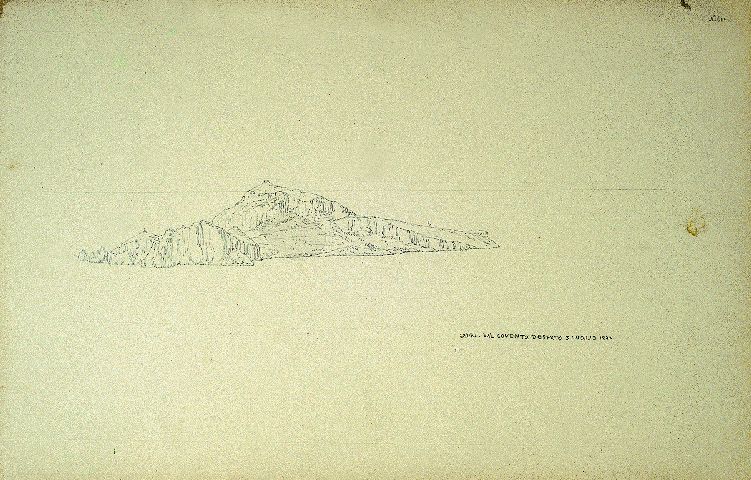 Capri dal Covento Deserto, paesaggio (disegno) di Piccinni Antonio (sec. XIX)