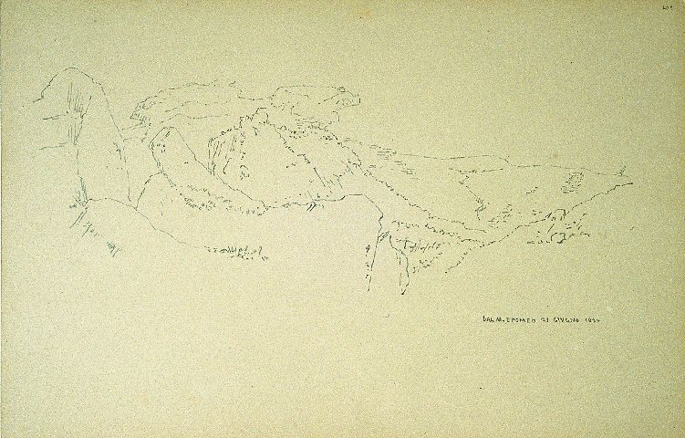 dal Monte Epomeo, paesaggio (disegno) di Piccinni Antonio (sec. XIX)