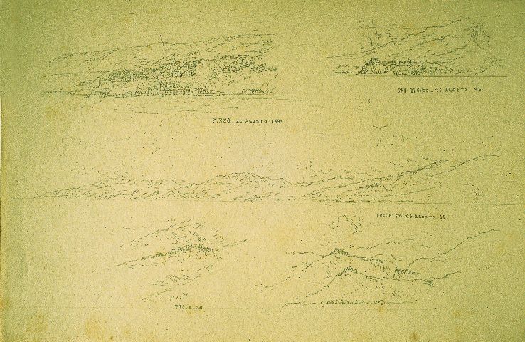paesaggio (disegno) di Piccinni Antonio (sec. XIX)