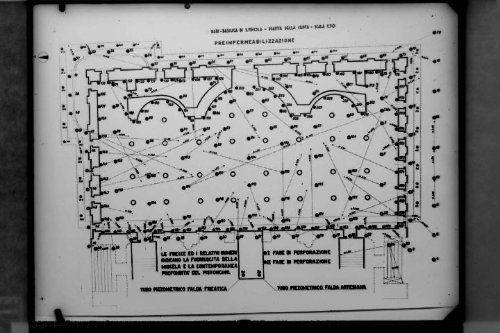 BARI - Basilica di S. Nicola - Grafico (negativo) di Riproduzione Soprintendenza (XX)