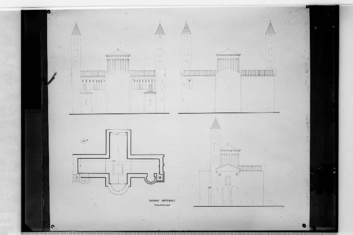 Disegno della cattedrale di Taranto (negativo) di Anonimo (XX)