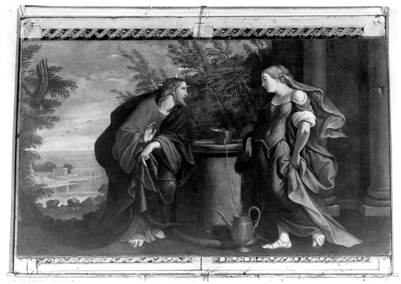 Cristo e la samaritana al pozzo (dipinto) di Avanzi Giuseppe (inizio sec. XVIII)