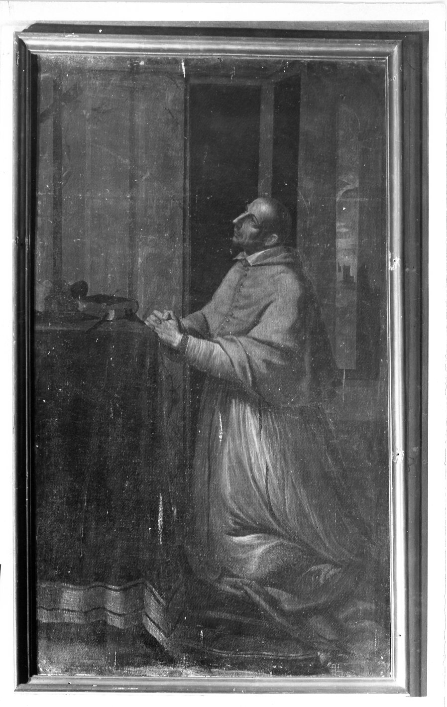 San Carlo Borromeo in preghiera (dipinto) di Scarsella Ippolito detto Scarsellino (sec. XVII)