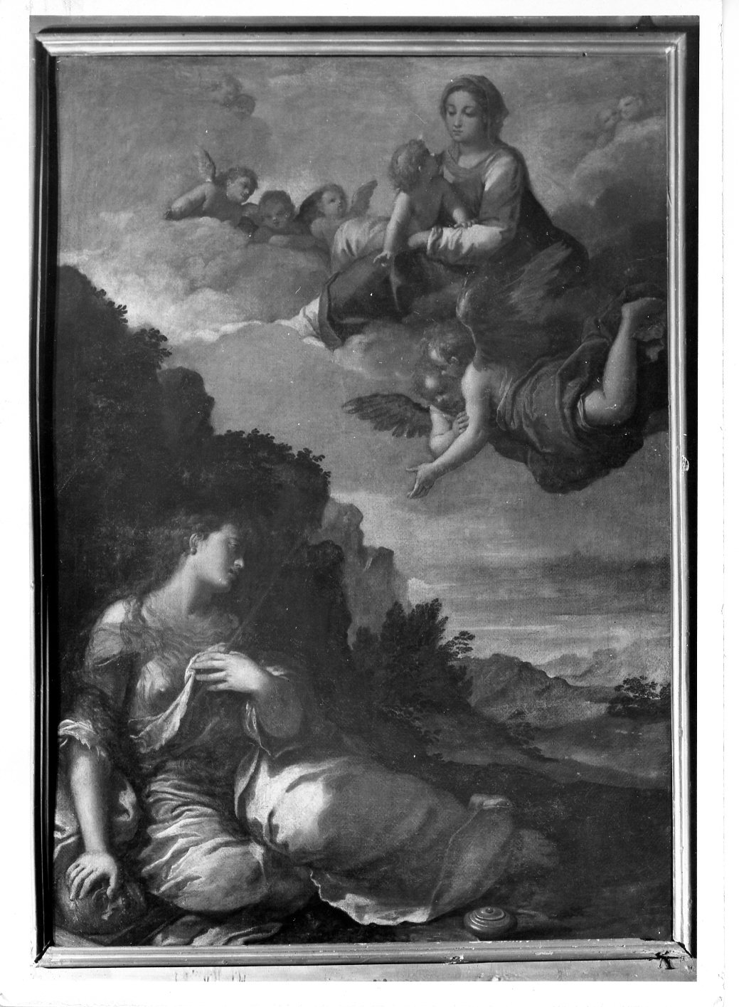la Madonna con Bambino che appare alla Maddalena morente (dipinto) di Scarsella Ippolito detto Scarsellino (fine sec. XVI)