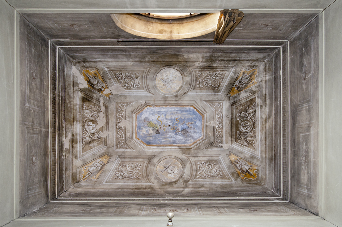 finta architettura con ornati (dipinto) di Bistega Luca Antonio (secc. XVII/ XVIII, sec. XIX)