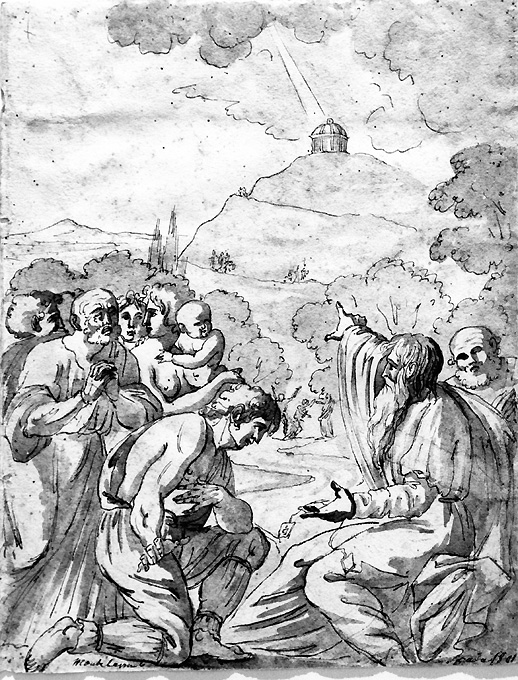 scena sacra non identificata (disegno) di Spada Filippo (sec. XIX)