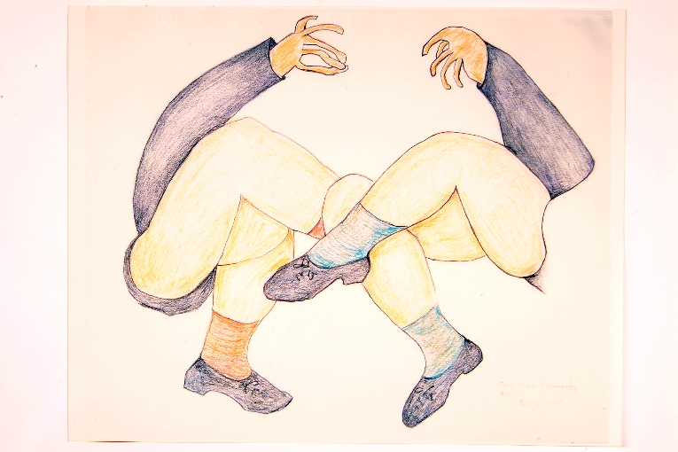 Two men discussing war, gambe (disegno) di Wood Beatrice (sec. XX)