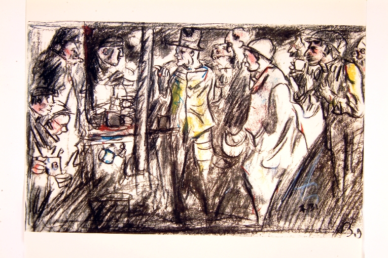bevitori (disegno) di Brangwyn Frank (sec. XIX)