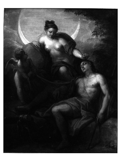 Diana contempla Endimione, Diana contempla Endimione (dipinto) di Batoni Pompeo Girolamo (attribuito) (sec. XVIII)