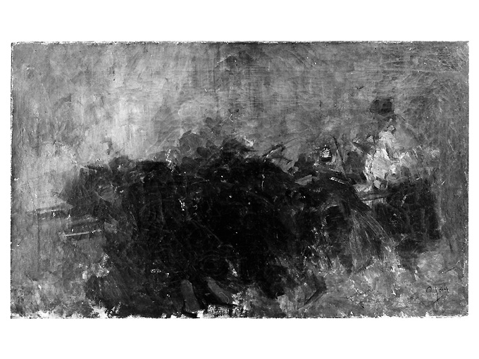 Corpus Domini / Studio di panneggio (dipinto) di Joris Pio (inizio sec. XX)