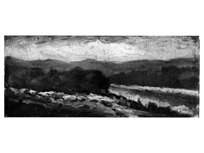 paesaggio fluviale (dipinto) di Campriani Alceste (ultimo quarto sec. XIX)