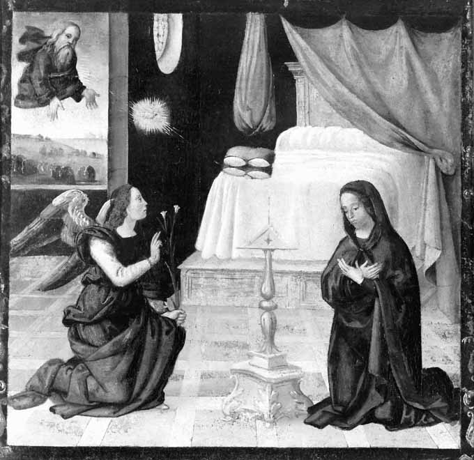 Annunciazione (dipinto) di Pagani Vincenzo (attribuito) (secondo quarto sec. XVI)