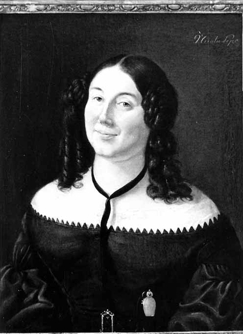 ritratto di donna con portaessenze (dipinto) di Mancinelli Giuseppe (terzo quarto sec. XIX)