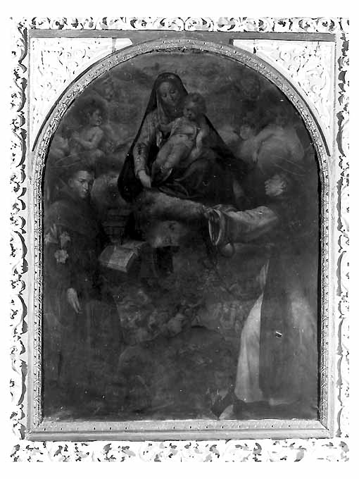 Madonna con Bambino e i santi Antonio da Padova e Leonardo (dipinto) di Curia Francesco (inizio sec. XVII)