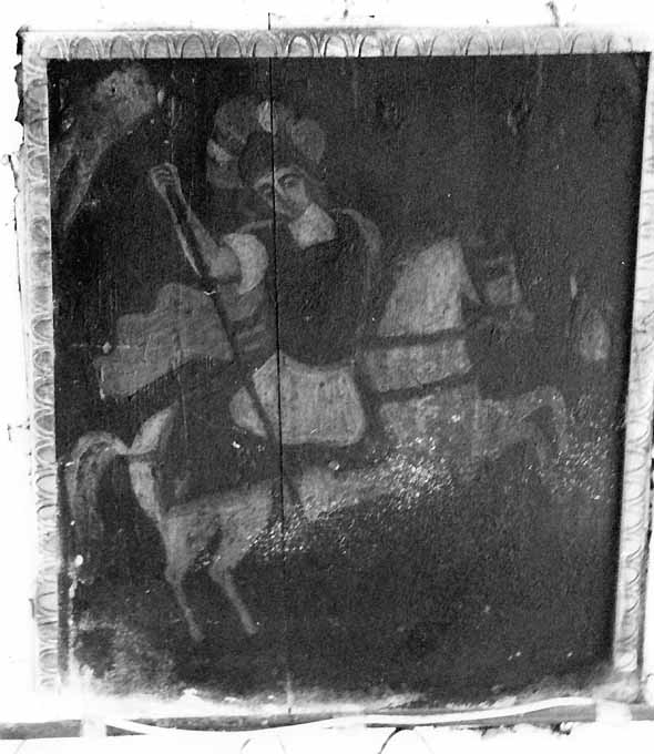 Santo a cavallo (?) (dipinto) - ambito pugliese (secc. X/ XVIII)