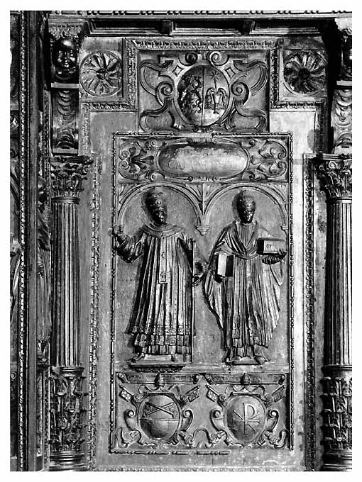 Papi sant'Adeodato e sant'Agatone (rilievo) - ambito napoletano (prima metà sec. XVII)