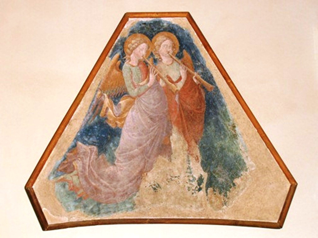 Angeli musicanti, Angeli musicanti (dipinto - affresco, frammento) di Parri di Spinello (attribuito) - ambito aretino (secondo quarto XV)