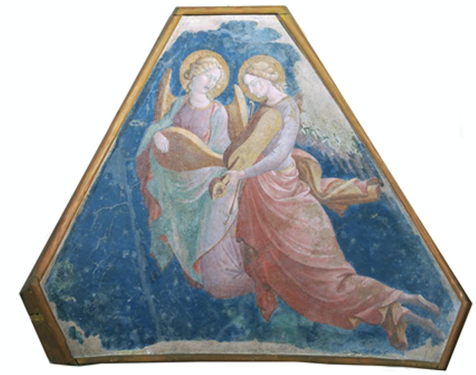 Angeli musicanti, Angeli musicanti (dipinto - affresco, frammento) di Parri di Spinello (attribuito) - ambito aretino (secondo quarto XV)