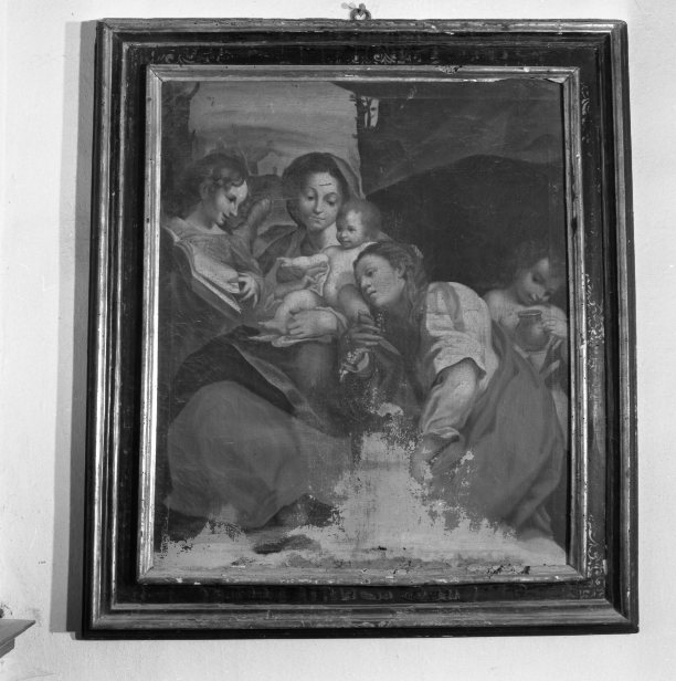 Madonna col Bambino, S. Giovannino e S. Maddalena (dipinto) - ambito italiano (sec. XVIII)