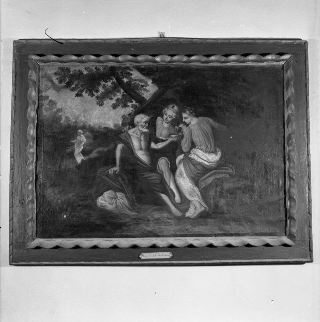 Lot e la famiglia in fuga da Sodoma (dipinto) - ambito toscano (sec. XVIII)