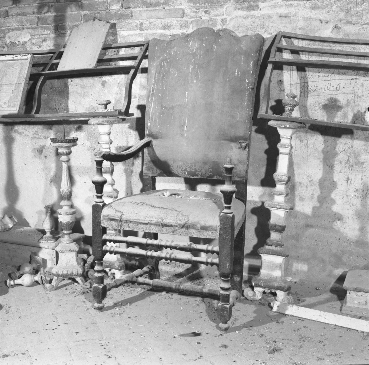 poltrona - bottega toscana (fine/ inizio secc. XVII/ XVIII)