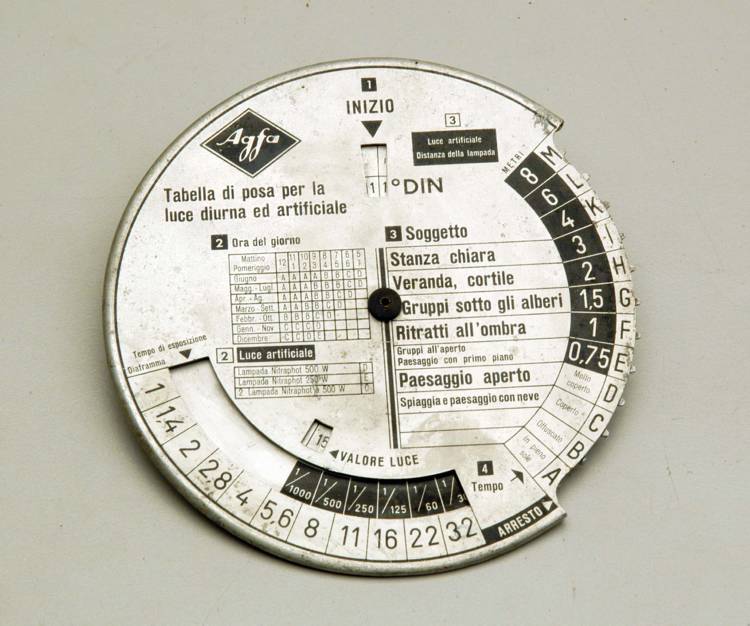 Disco calcolatore per esposizione - Agfa (metà XX sec)