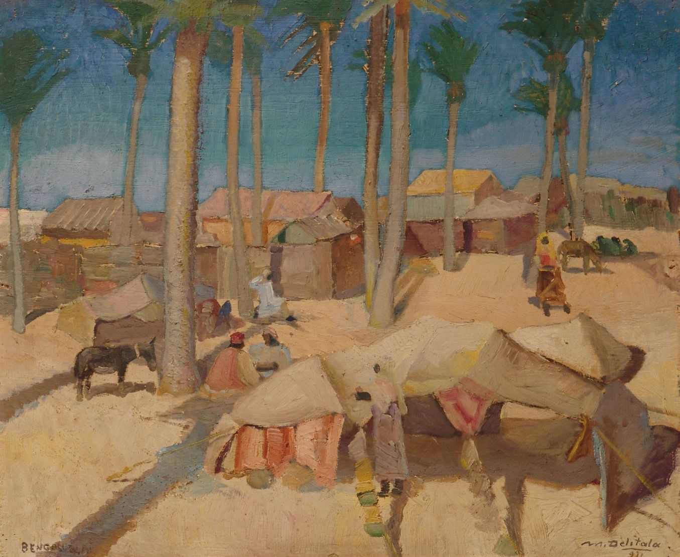 Bengasi; villaggio dei negri, accampamento nomade (dipinto)