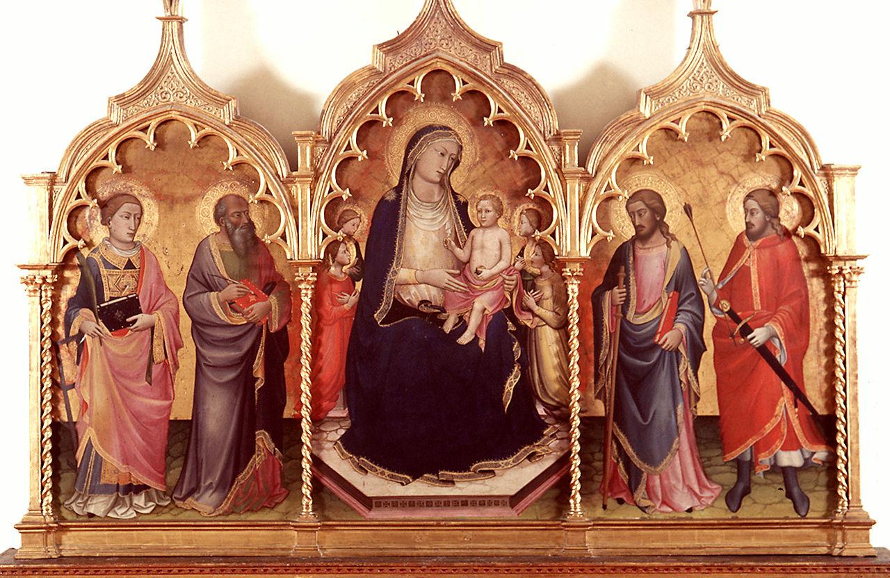 Madonna con Bambino in trono tra santi (scomparto di polittico, elemento d'insieme) di Mariotto di Nardo (sec. XIV)