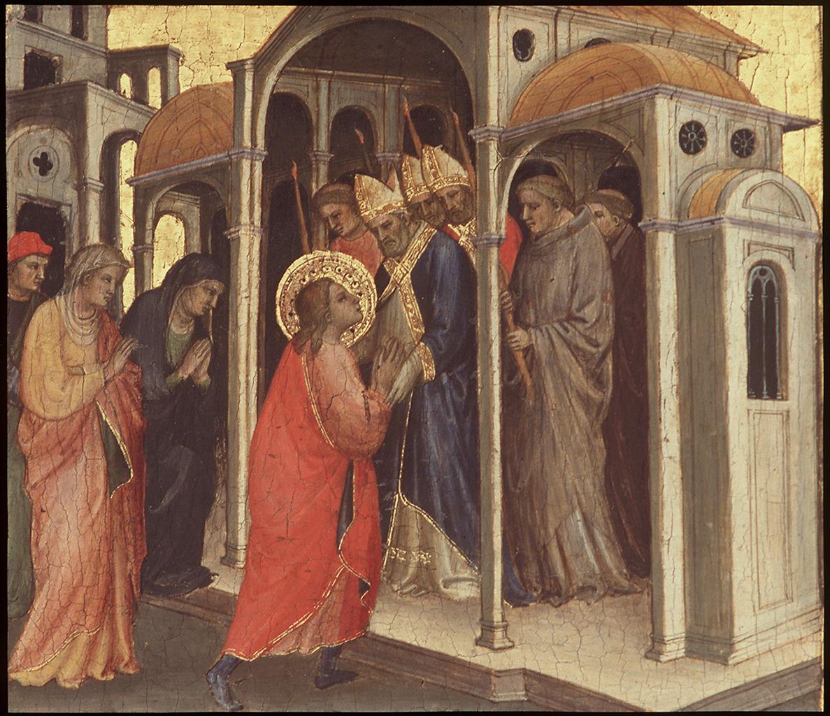 vocazione di San Nicola di Bari (scomparto di predella) di Mariotto di Nardo (sec. XV)