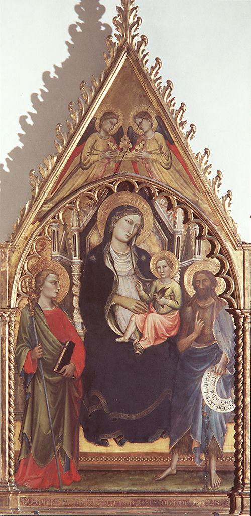 Madonna con Bambino in trono tra San Filippo e San Giovanni Battista (dipinto) di Mariotto di Nardo (sec. XV)