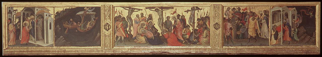 crocifissione di Cristo e storie di San Nicola di Bari (predella) di Mariotto di Nardo (sec. XV)