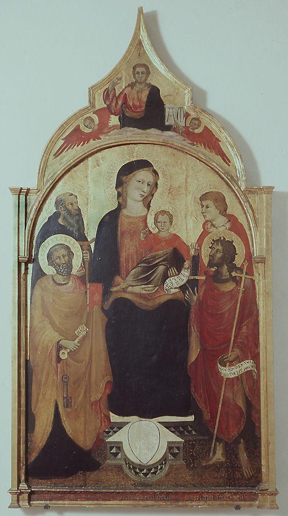 Madonna con Bambino in trono tra santi (dipinto) di Maestro del 1416 (sec. XV)