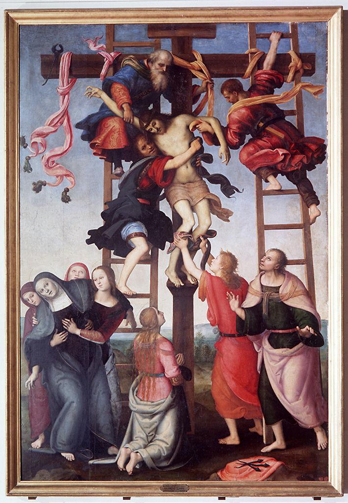 deposizione di Cristo dalla croce (dipinto) di Vannucci Pietro detto Perugino, Lippi Filippino (sec. XVI)