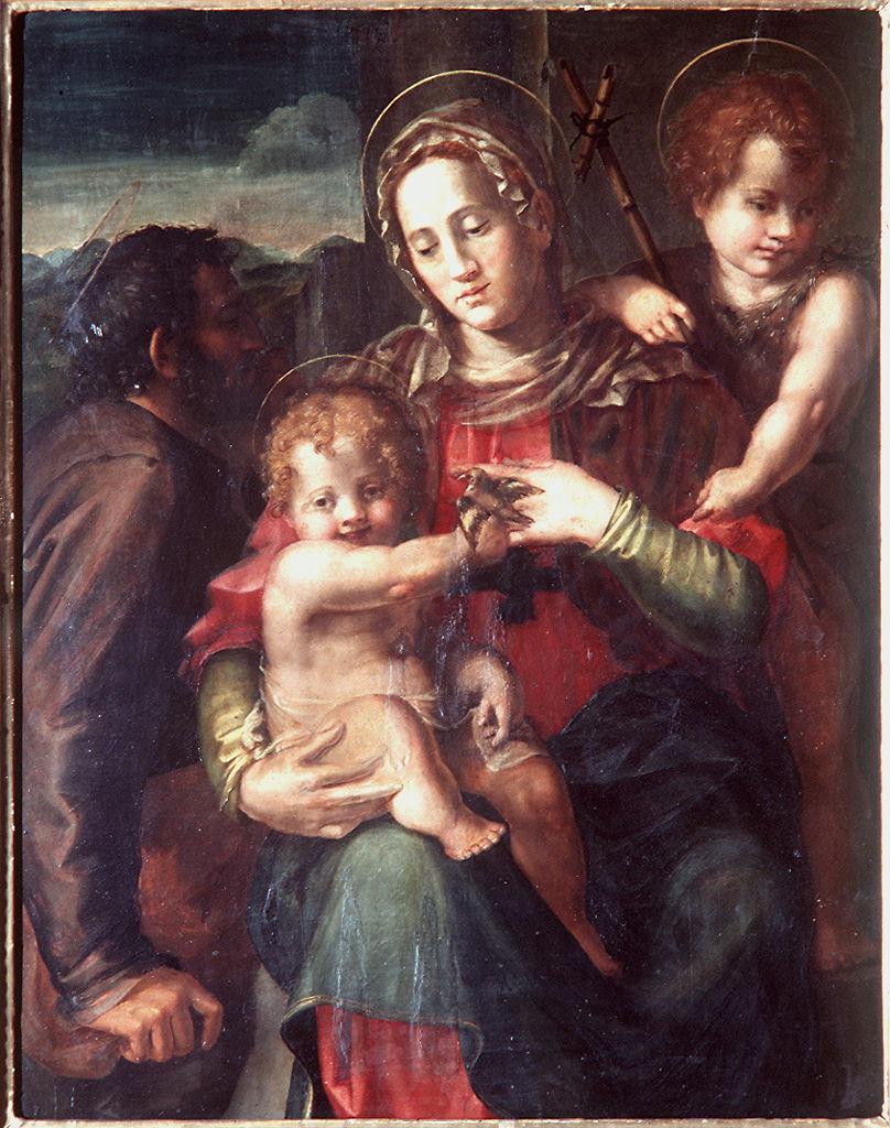 Sacra Famiglia con San Giovanni Battista bambino (dipinto) di Foschi Pier Francesco detto Piero Francia (sec. XVI)
