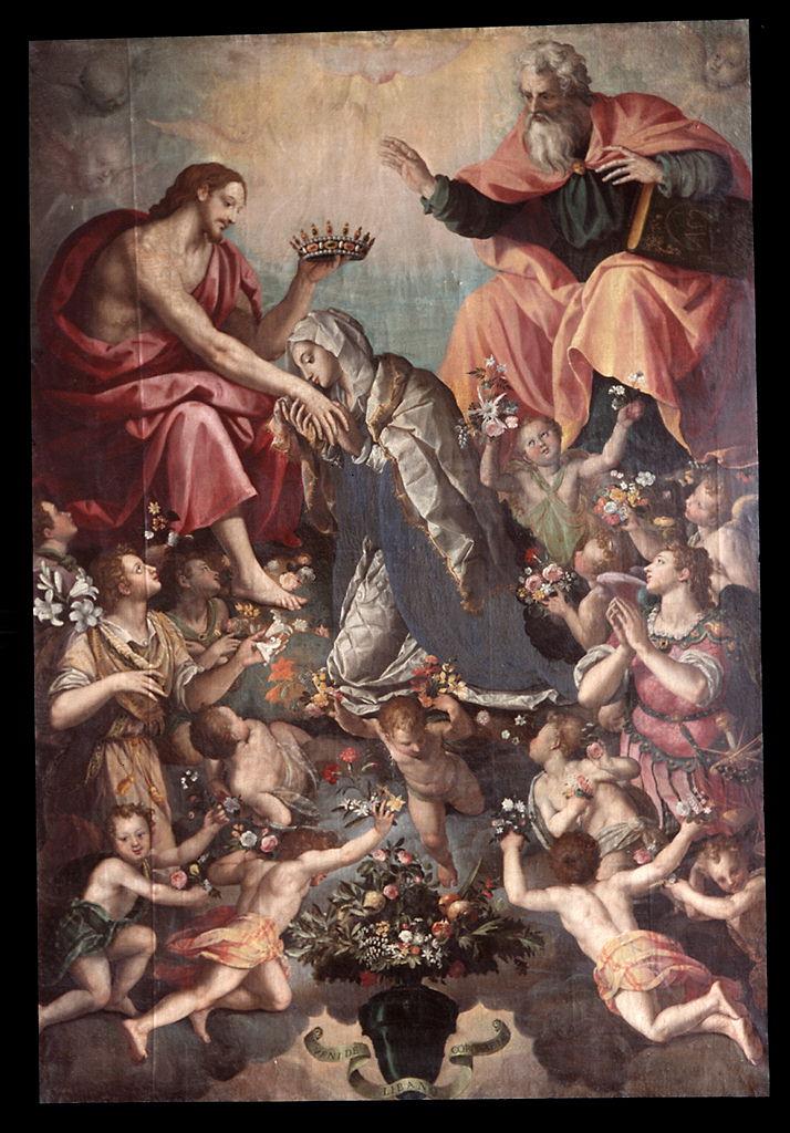 incoronazione di Maria Vergine (dipinto) di Allori Alessandro (fine sec. XVI)
