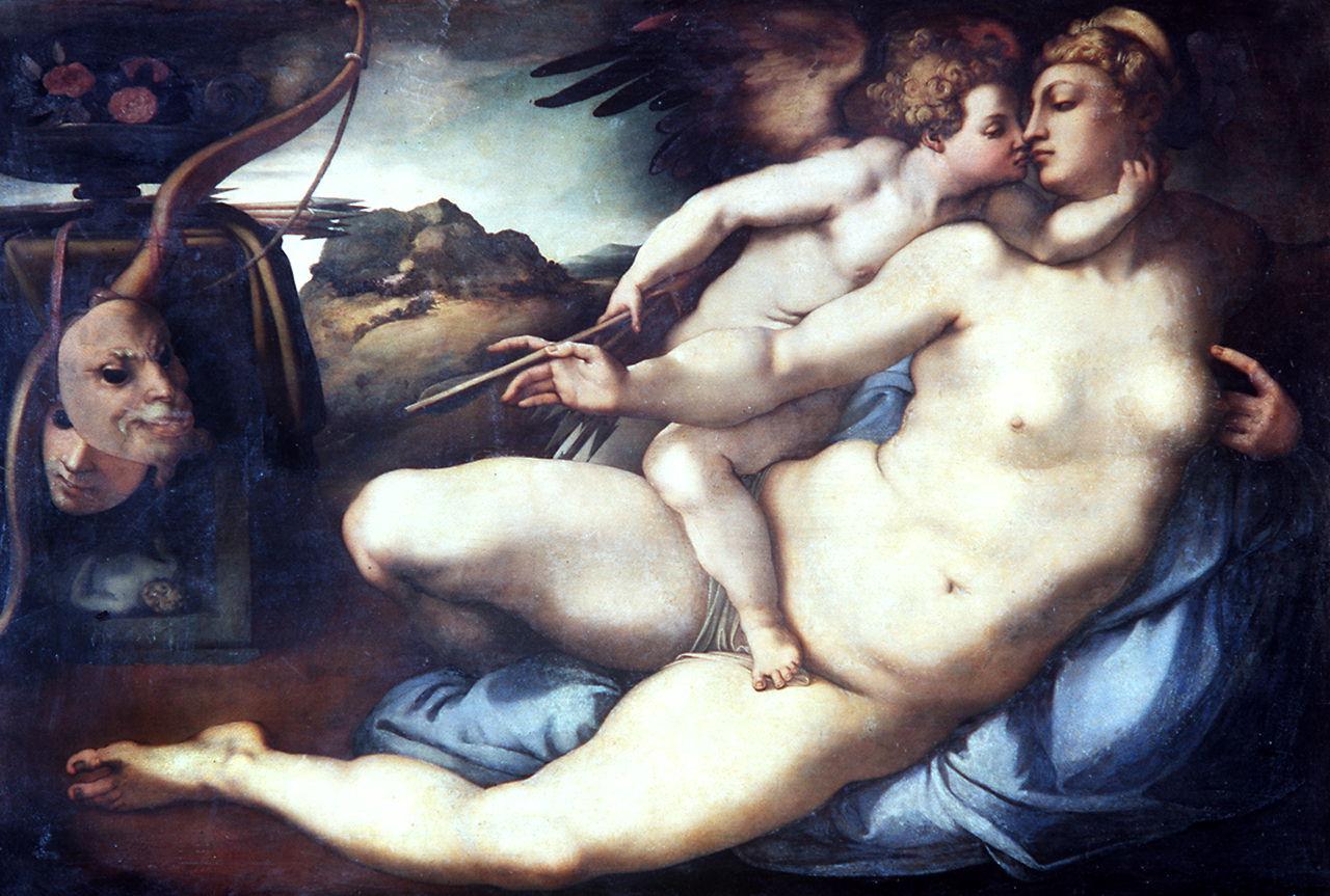 Venere e Cupido (dipinto) di Buonarroti Michelangelo, Carucci Jacopo detto Pontormo (sec. XVI) 