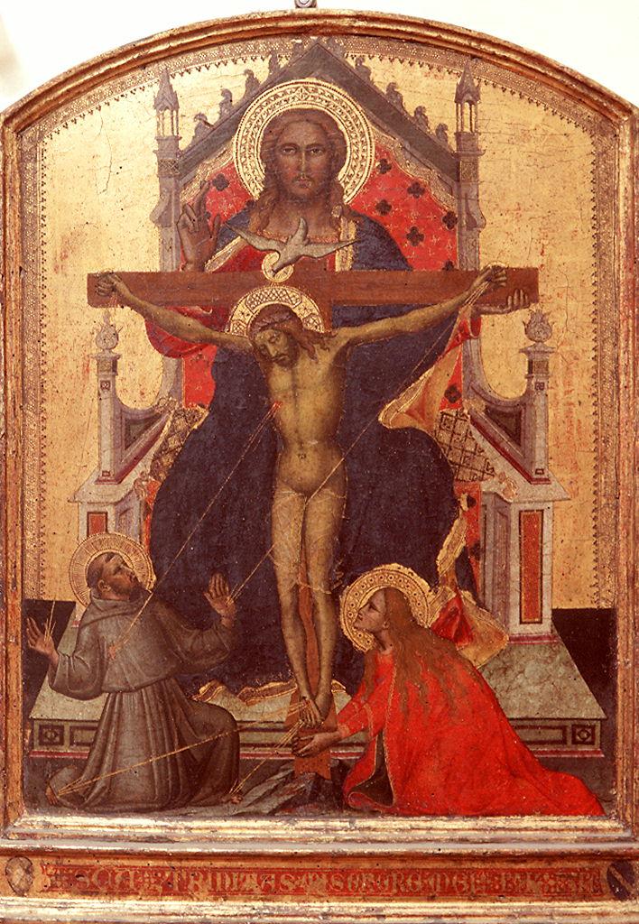 Trinità con San Francesco d'Assisi e Santa Maria Maddalena (dipinto) di Gerini Niccolò di Pietro (sec. XIV) 