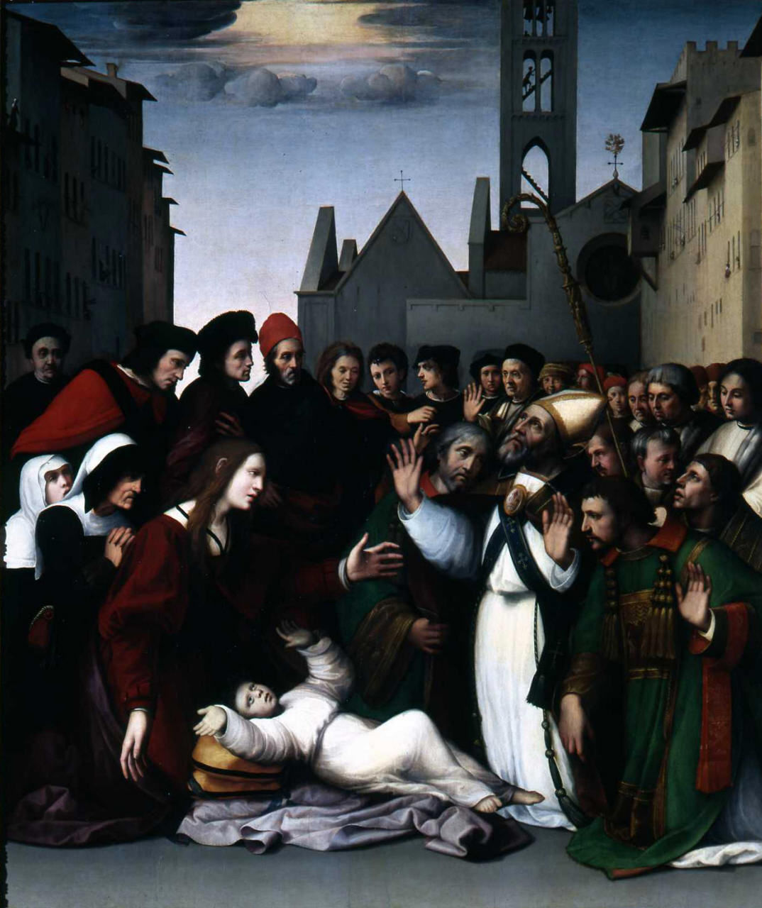 San Zanobi resuscita un fanciullo (dipinto) di Bigordi Ridolfo detto Ridolfo Ghirlandaio (sec. XVI)