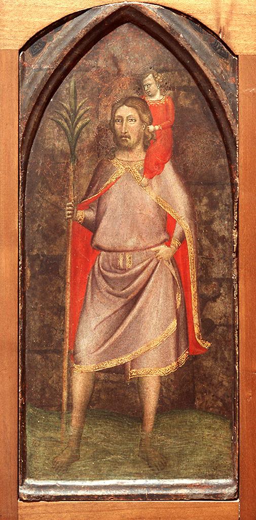 crocifissione di Cristo, San Cristoforo (dipinto) di Daddi Bernardo (secondo quarto sec. XIV)